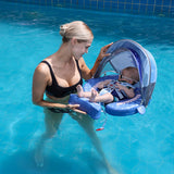 Mambobaby Air-Free Pool Float Whale Shark Chest Float with 3D Canopy