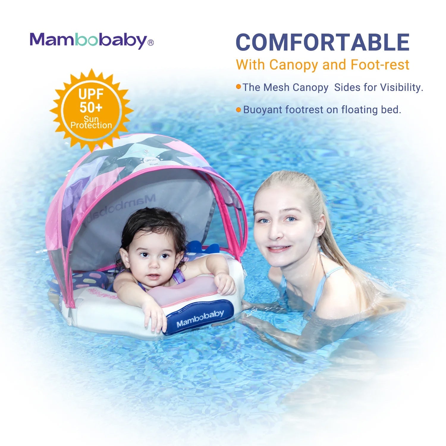 Mambobaby Pool Float with Canopy and Tail - Colofish