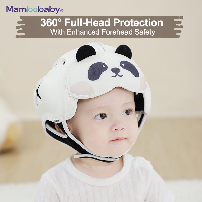 Mambobaby Infant Safety Headgear for Crawling Walking with Panda Pattern