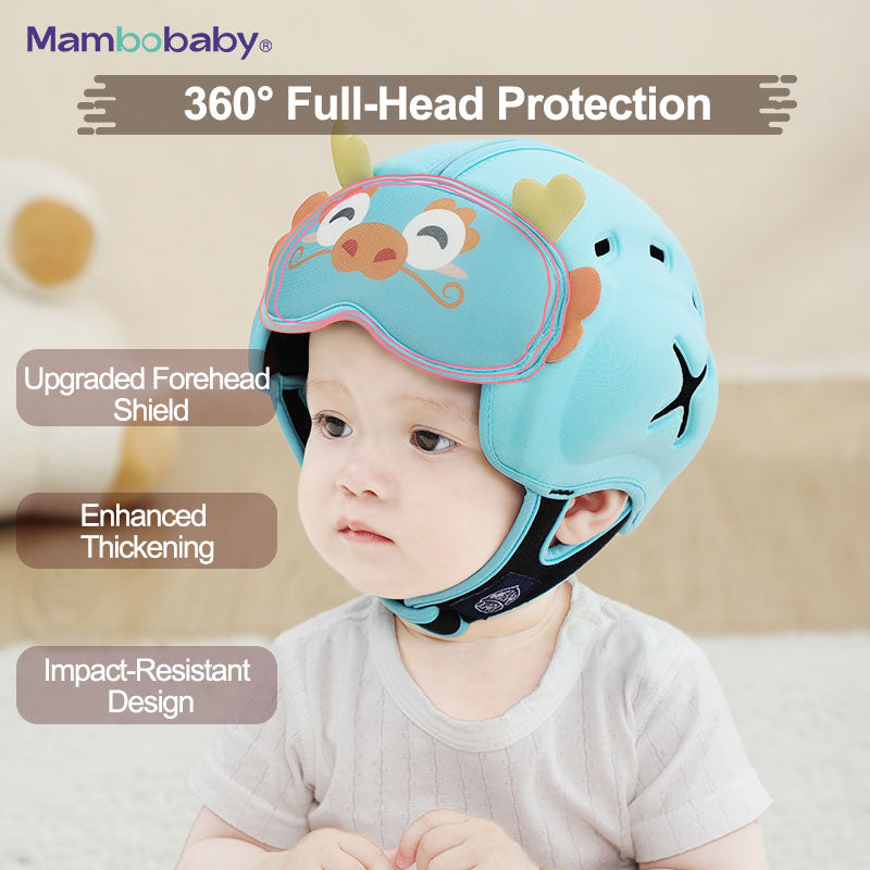 Mambobaby Infant Safety Headgear for Crawling Walking with  dragon Pattern