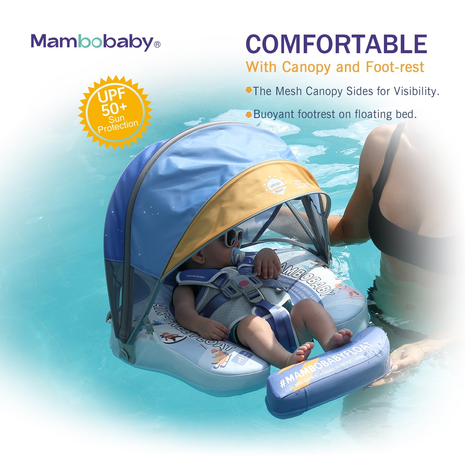 Mambobaby Pool Float Snowboarding with Canopy