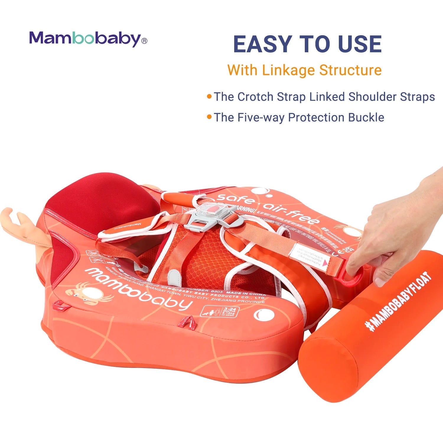 Mambobaby Pool Float with Canopy and Tail Crab