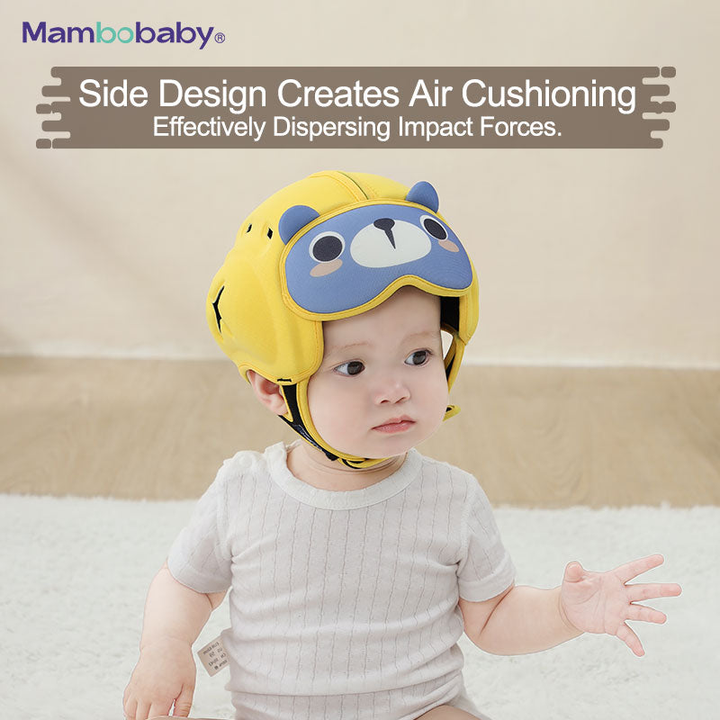 Mambobaby Infant Safety Headgear for Crawling Walking with Bear Pattern