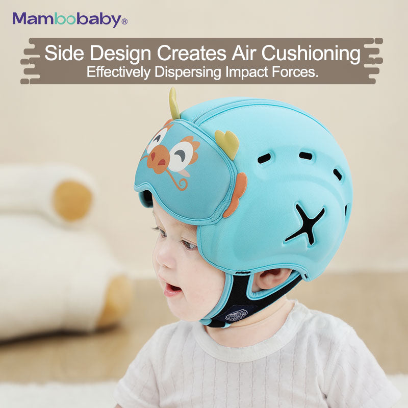 Mambobaby Infant Safety Headgear for Crawling Walking with  dragon Pattern