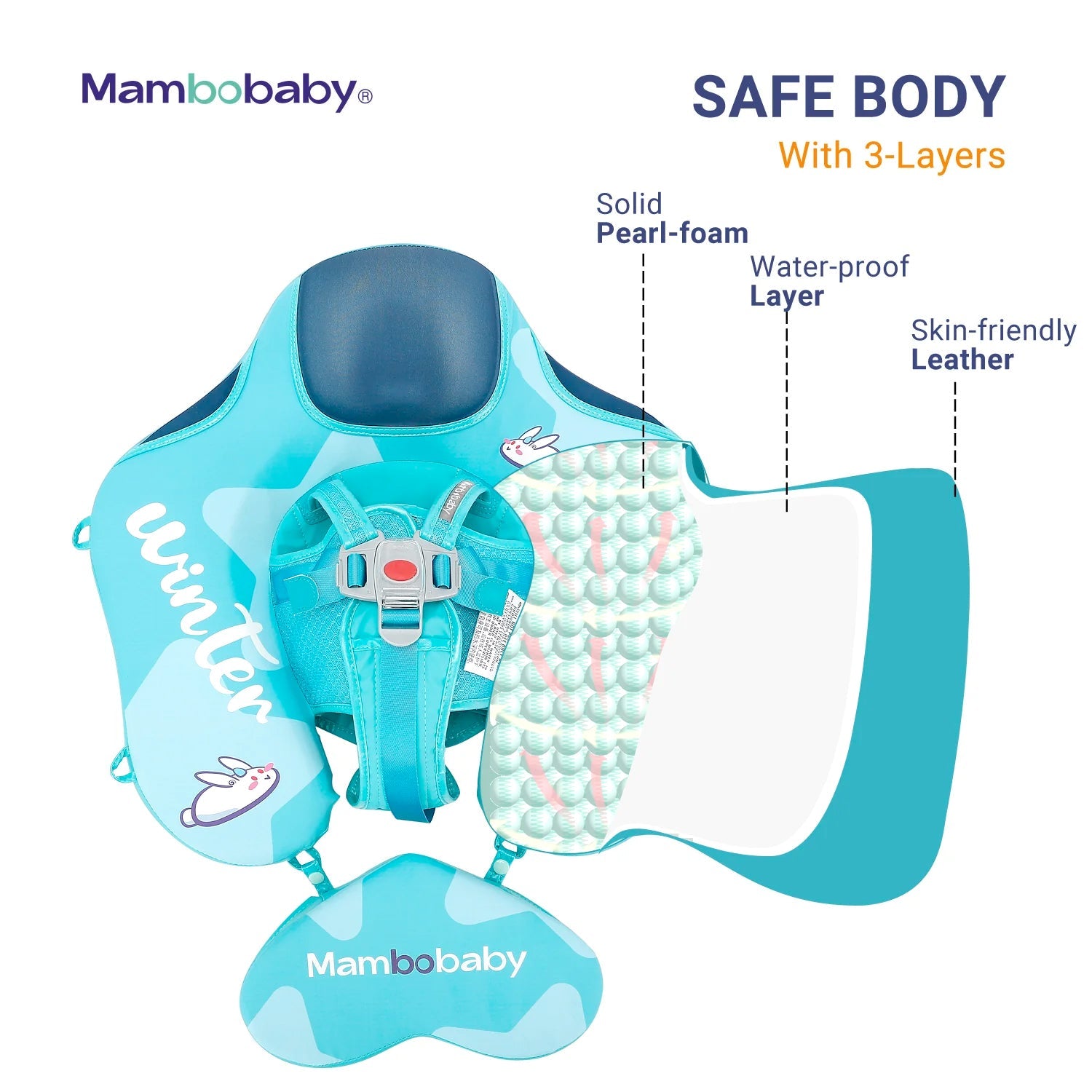 Mambobaby Pool Float with Canopy and Tail KuKuKiKi