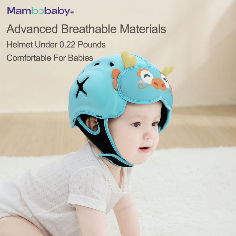 Mambobaby Infant Safety Headgear for Crawling Walking with  dragon Pattern