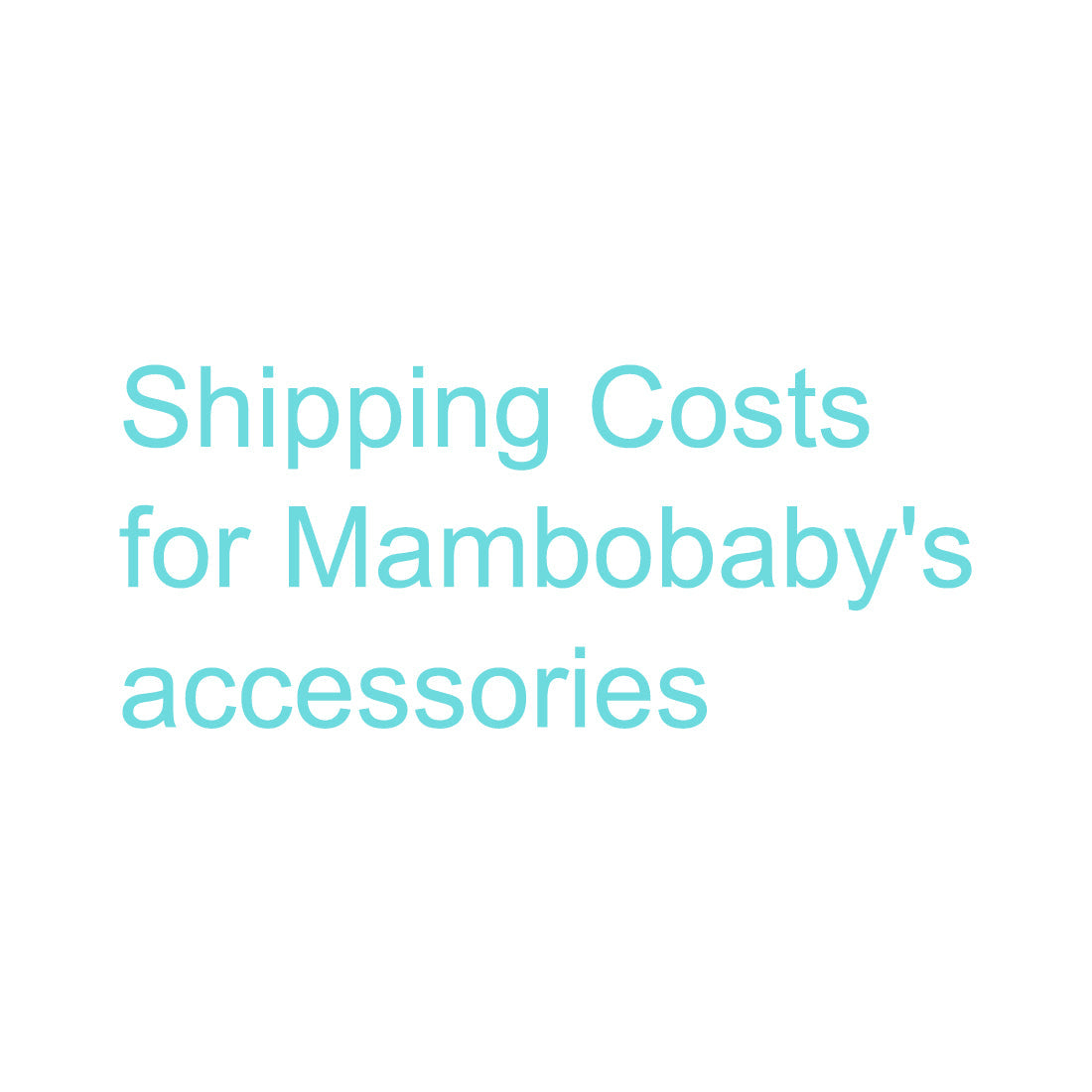 Shipping Costs for Mambobaby's accessories