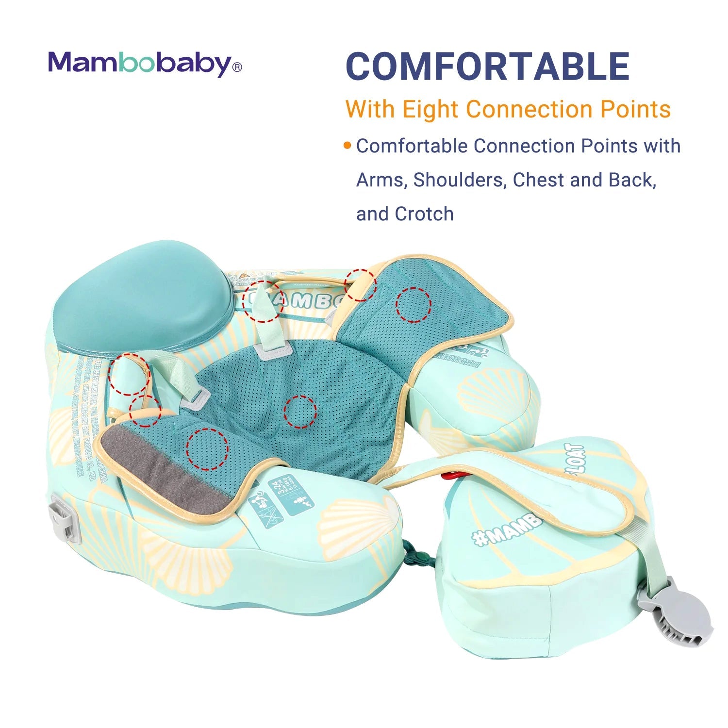 Mambobaby Pool Float with Canopy and Tail Seashell