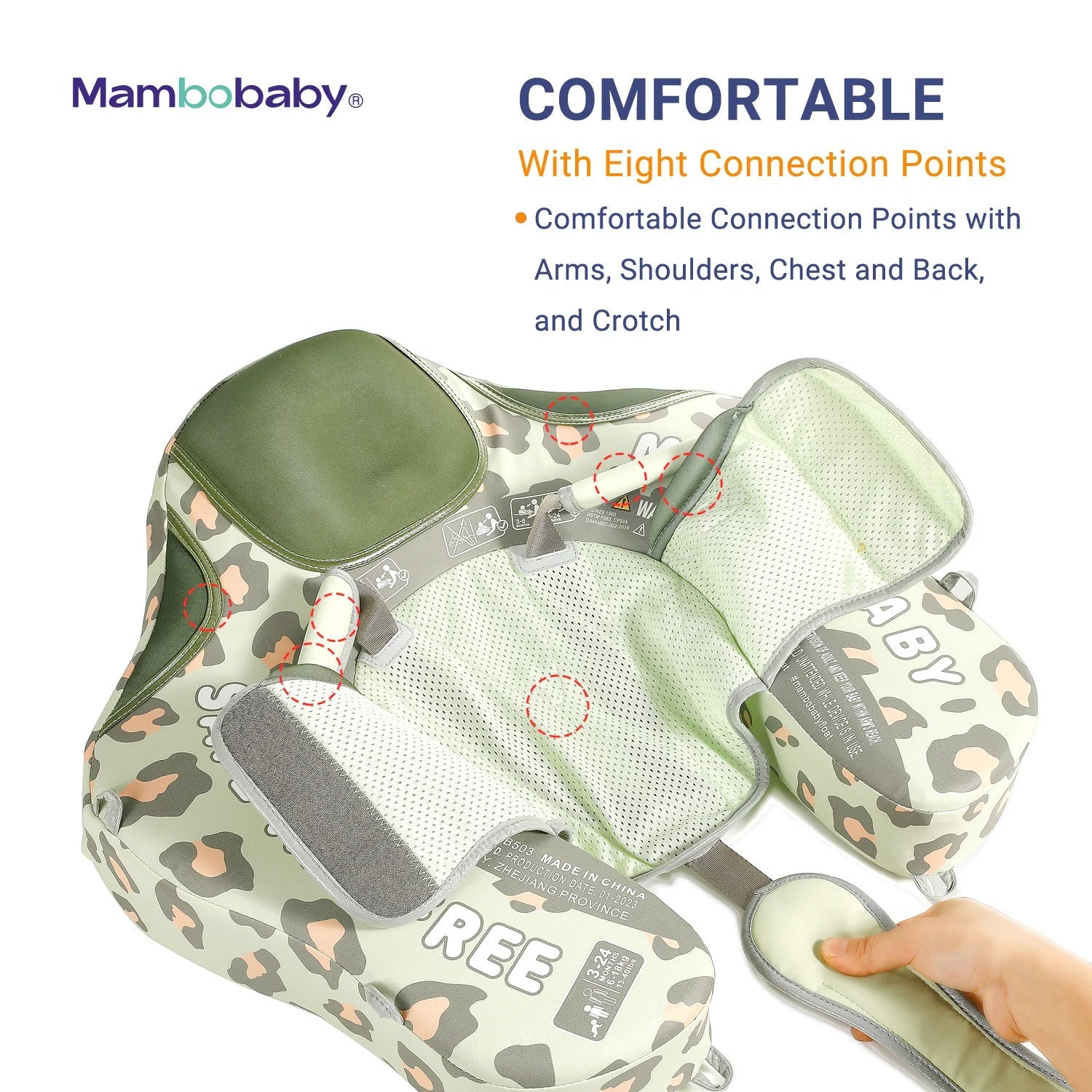 Mambobaby Pool Float with Canopy and Tail Leopard