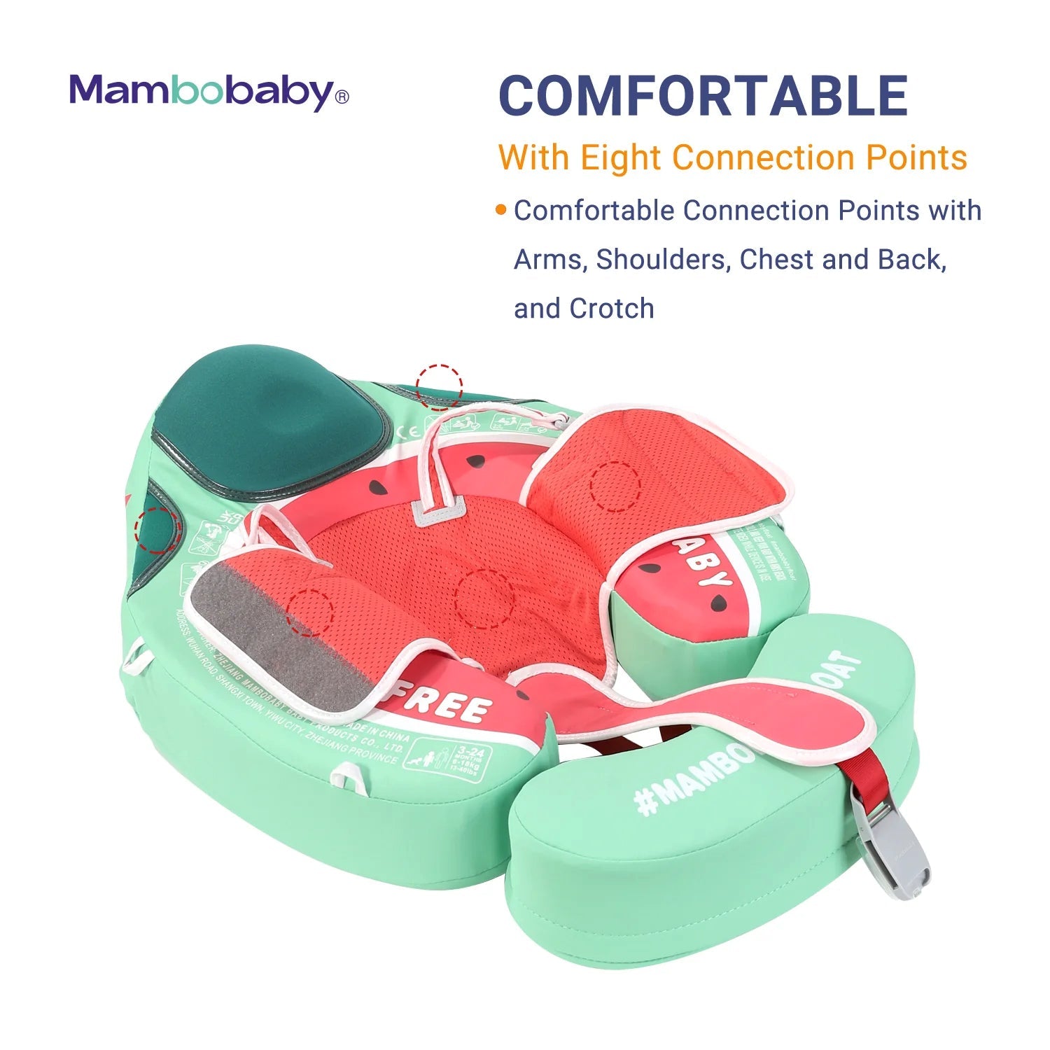 Mambobaby Pool Float with Canopy and Tail Watermelon