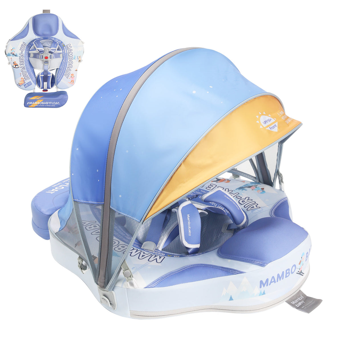 Mambobaby Pool Float Snowboarding with Canopy