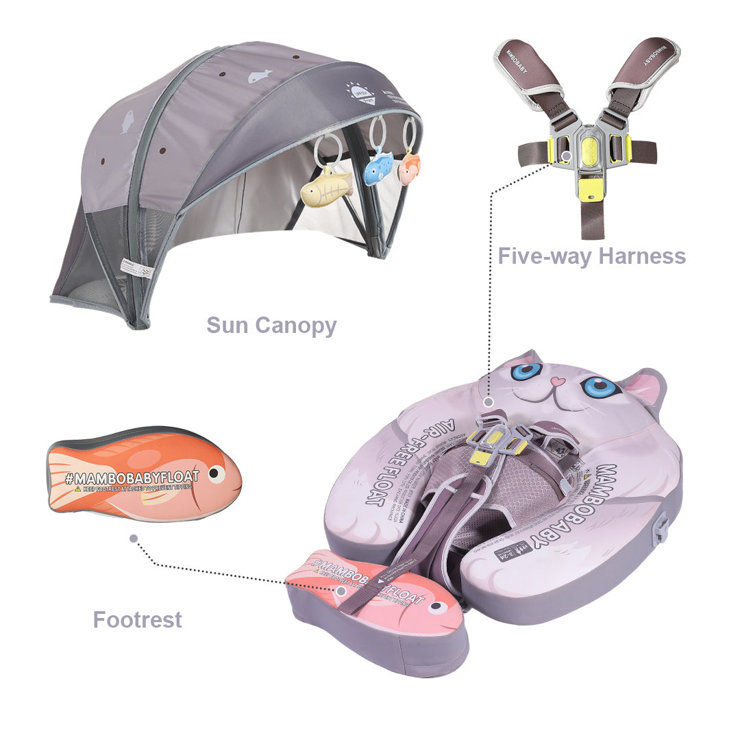 Mambobaby Air-Free Cat Chest Float with 3D Canopy