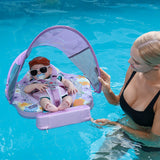 Mambobaby Air-Free Floral Garden Chest Float with Flat Canopy