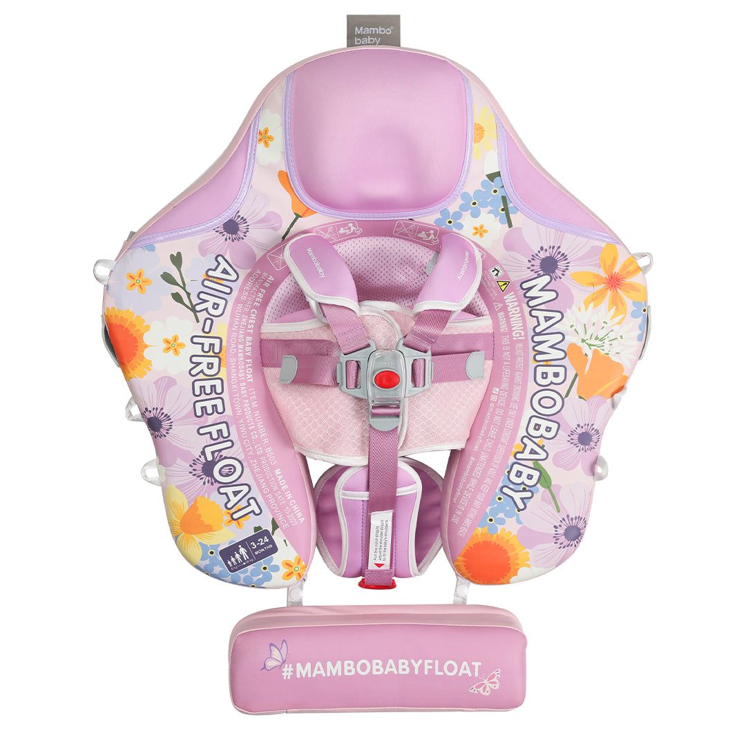 Mambobaby Air-Free Floral Garden Chest Float with Flat Canopy