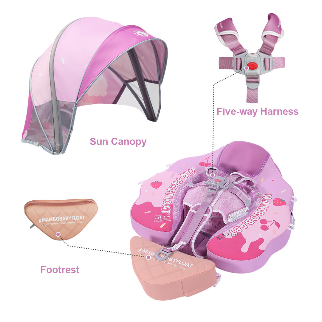 Mambobaby Air-Free Ice-cream Chest Float with 3D Canopy