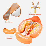 Mambobaby Air-Free Orange Chest Float with Flat Canopy