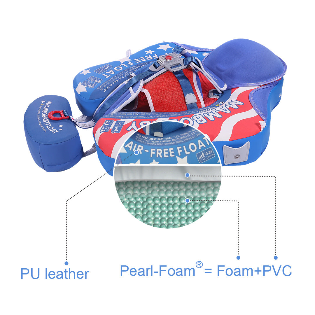 Mambobaby Air-Free Patriot Chest Float with 3D Canopy