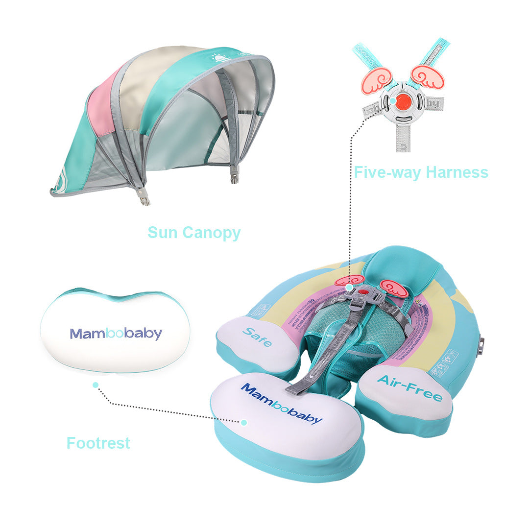 Mambobaby Air-Free Rainbow Chest Float with 3D Canopy