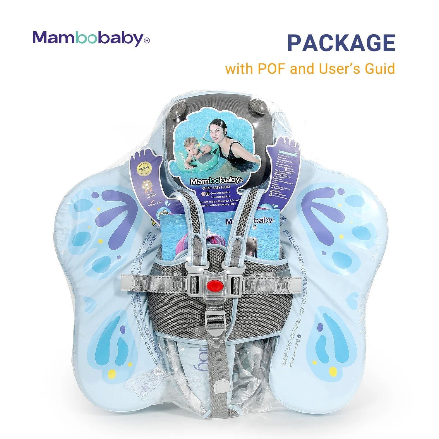 Mambobaby Pool Float Butterfly with Canopy and Tail Blue