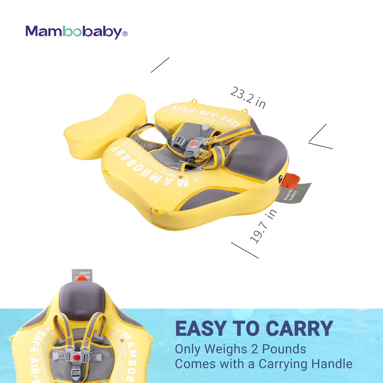 Mambobaby Pool Float Duckling with Canopy