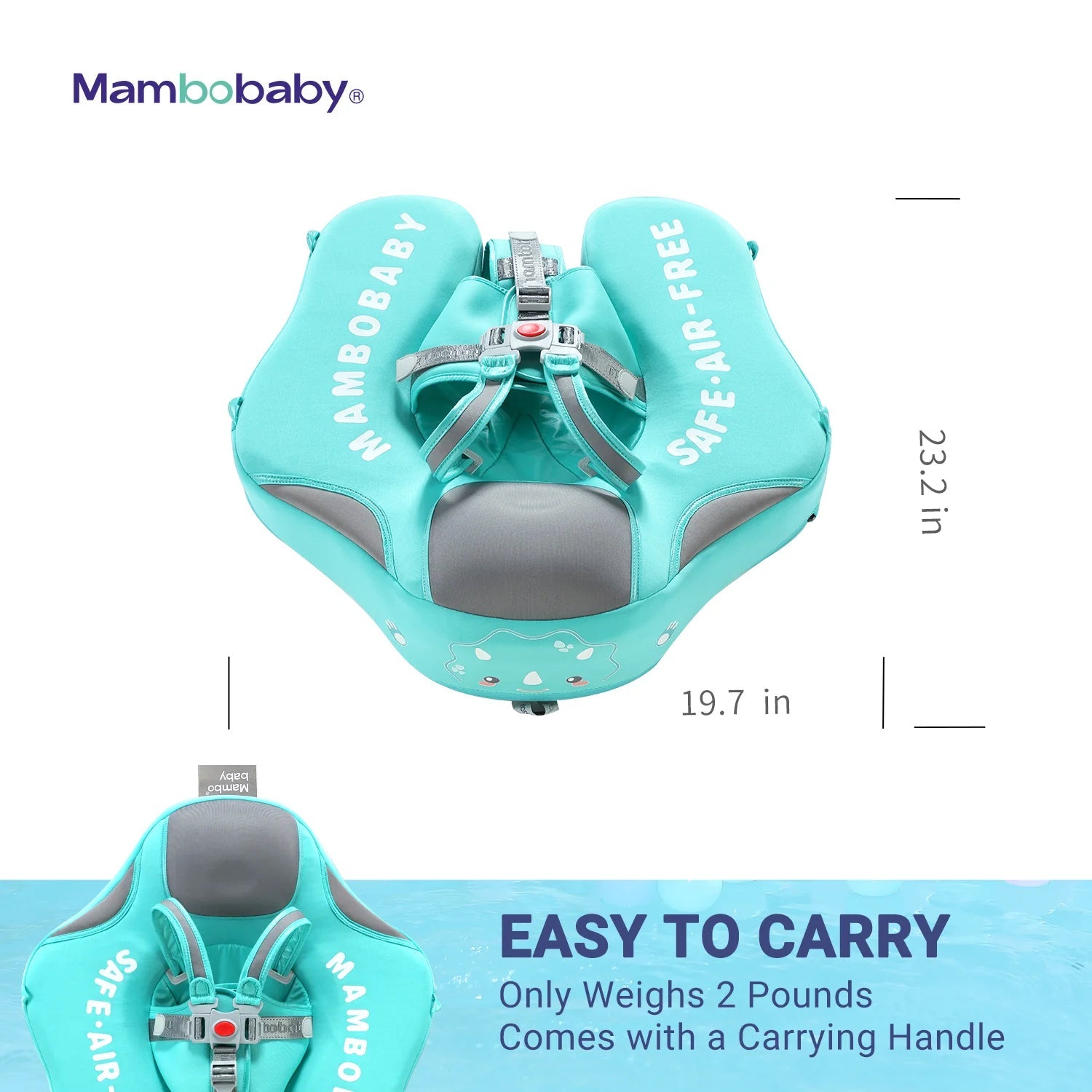 Mambobaby Pool Float with Canopy and Tail Dino-Unicorn