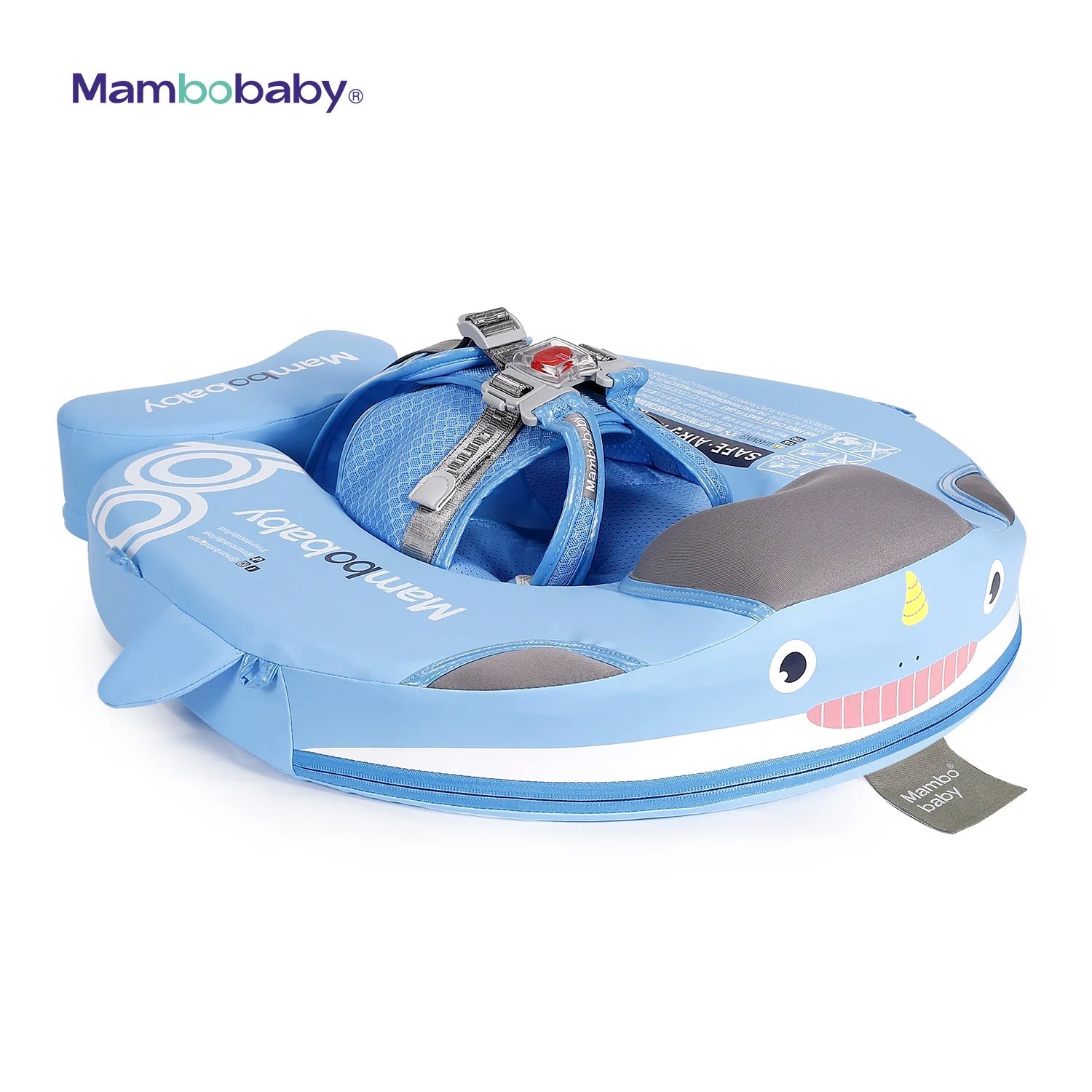 Mambobaby Pool Float with Canopy and Tail Narwal（Monodon monoceros）