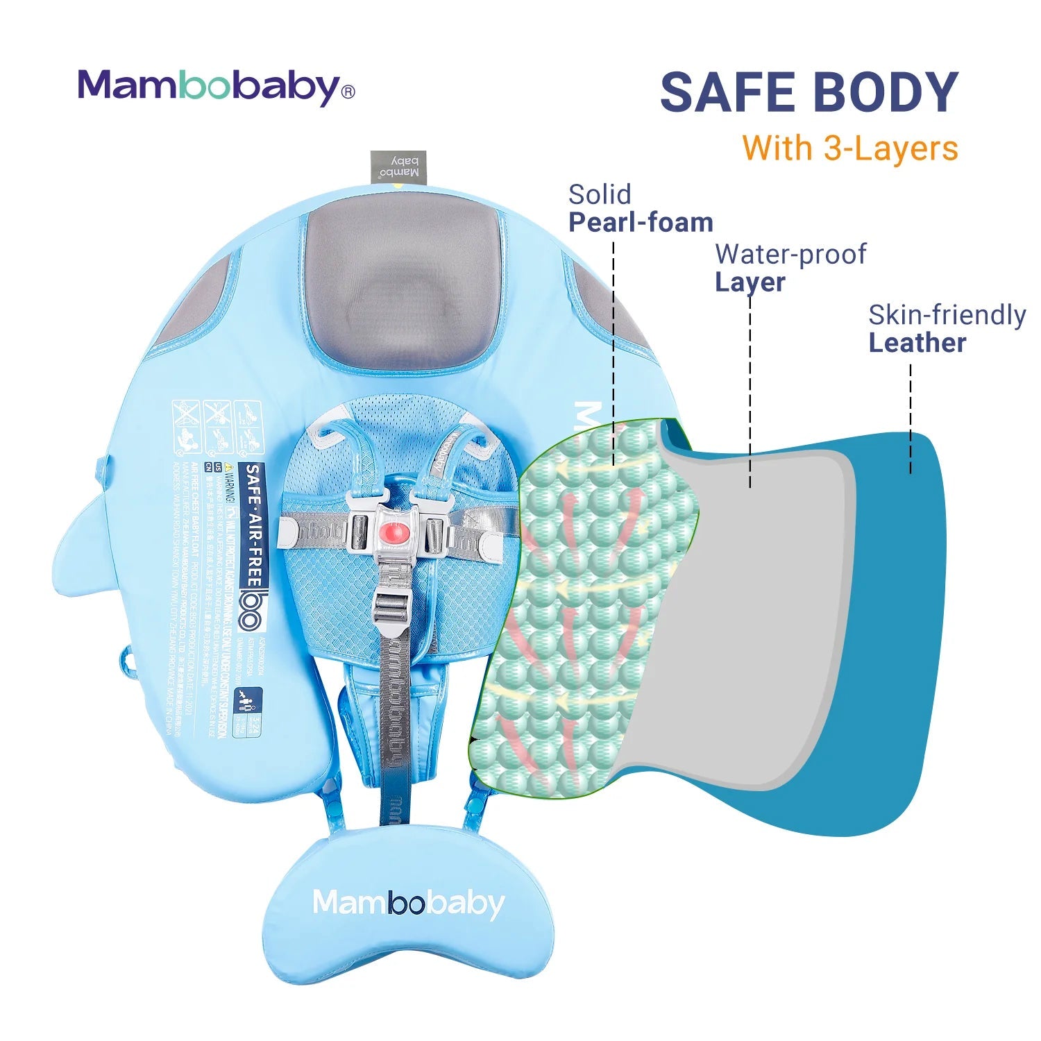 Mambobaby Pool Float with Canopy and Tail Narwal（Monodon monoceros）