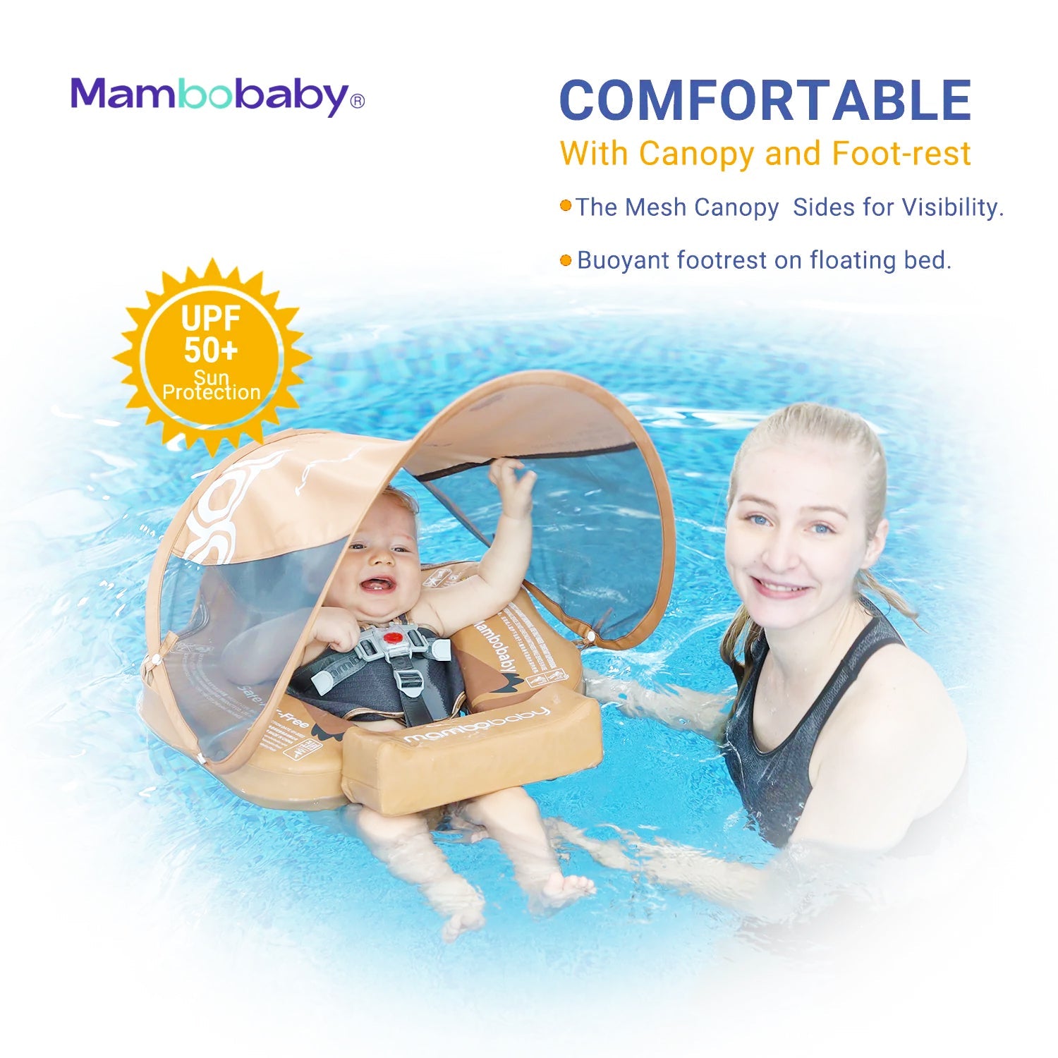 Mambobaby Pool Float with Canopy and Tail  Otter