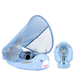 Mambobaby Pool Float with Canopy and Tail  Shark blue