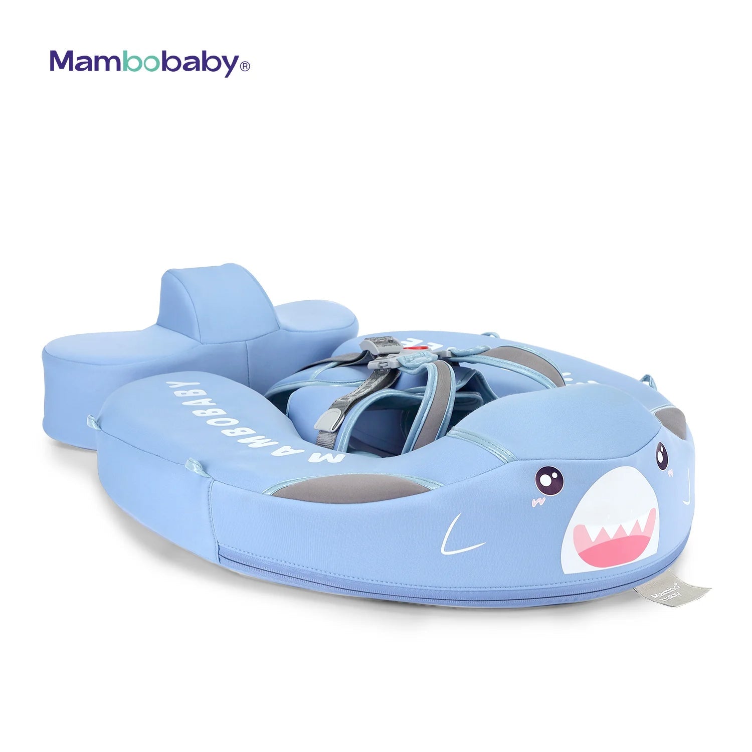 Mambobaby Pool Float with Canopy and Tail  Shark (Blue)