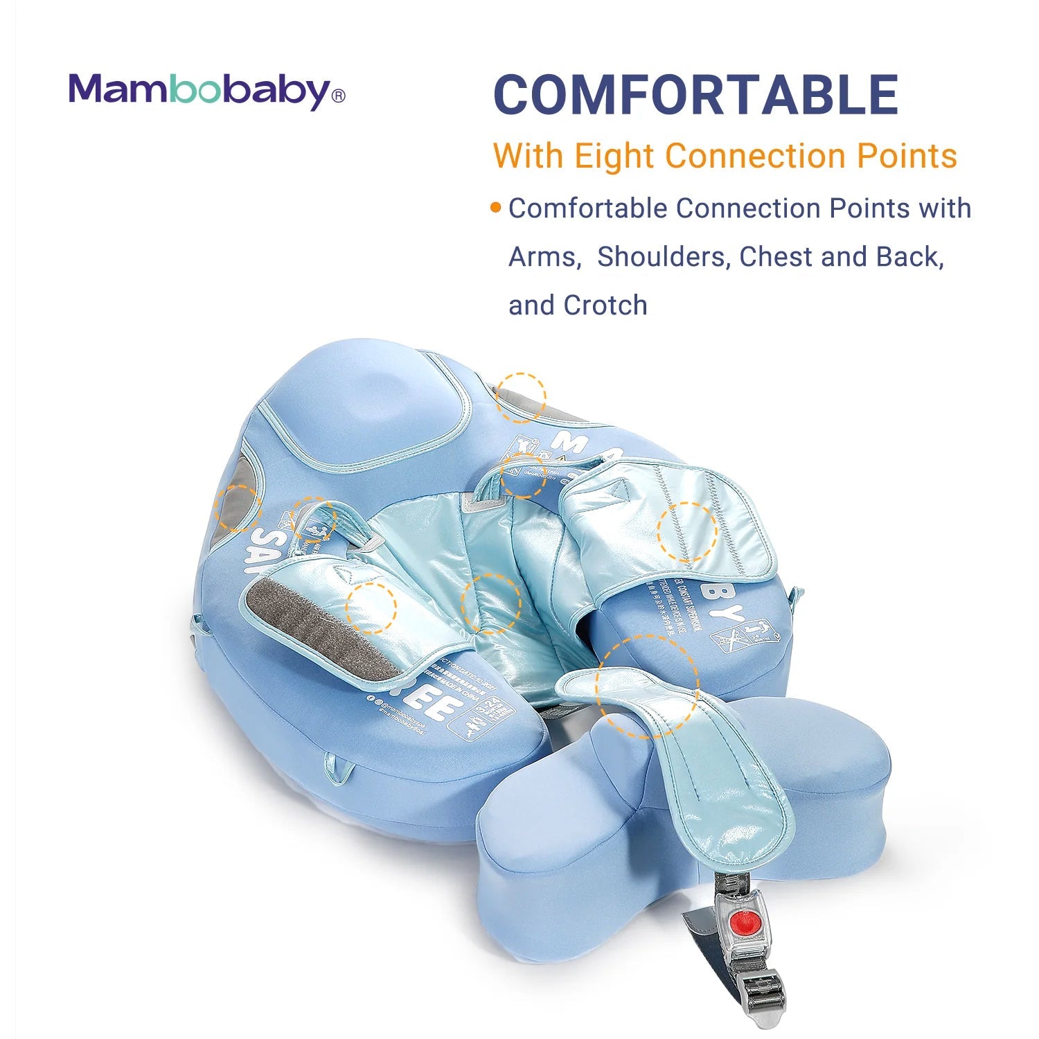 Mambobaby Pool Float with Canopy and Tail  Shark blue
