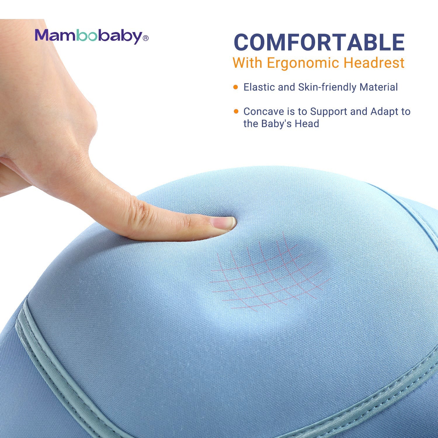 Mambobaby Pool Float with Canopy and Tail  Shark blue