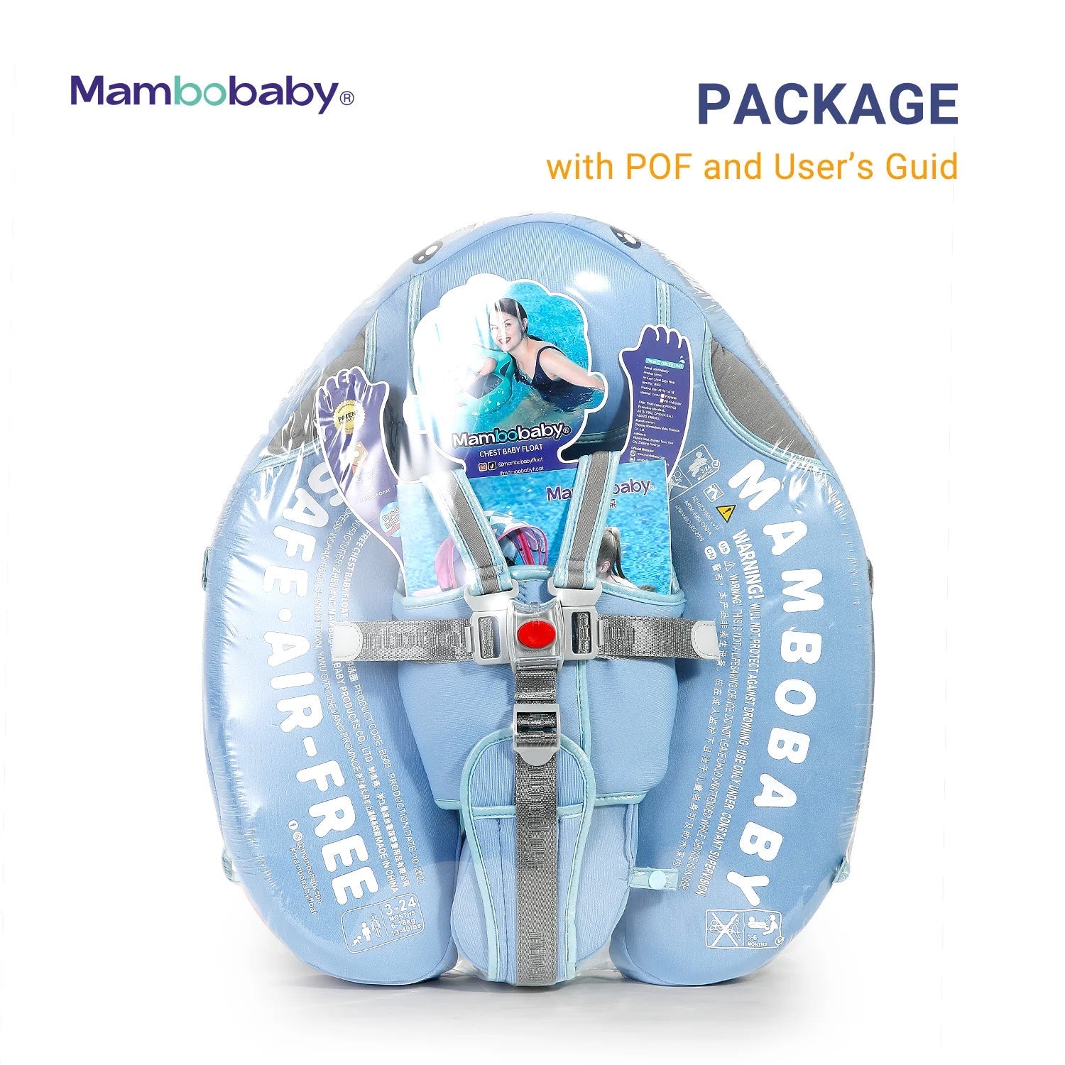 Mambobaby Pool Float with Canopy and Tail  Shark blue