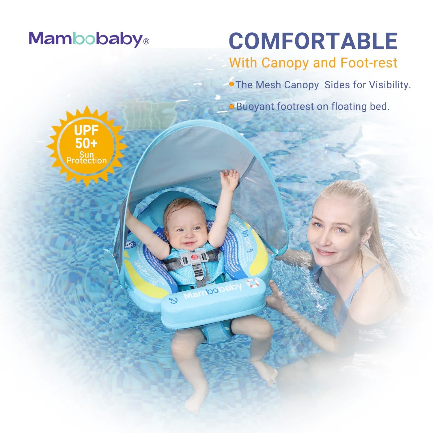 Mambobaby Pool Float with Canopy and Tail  Steamship