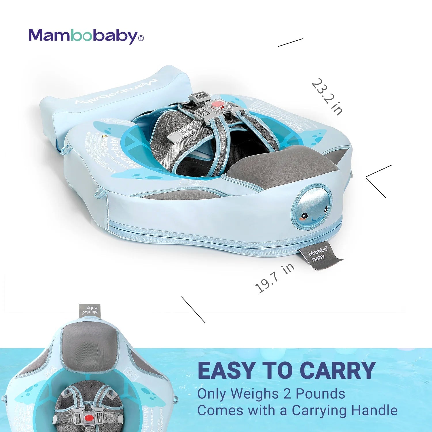 Mambobaby Pool Float with Canopy and Tail  Turtle