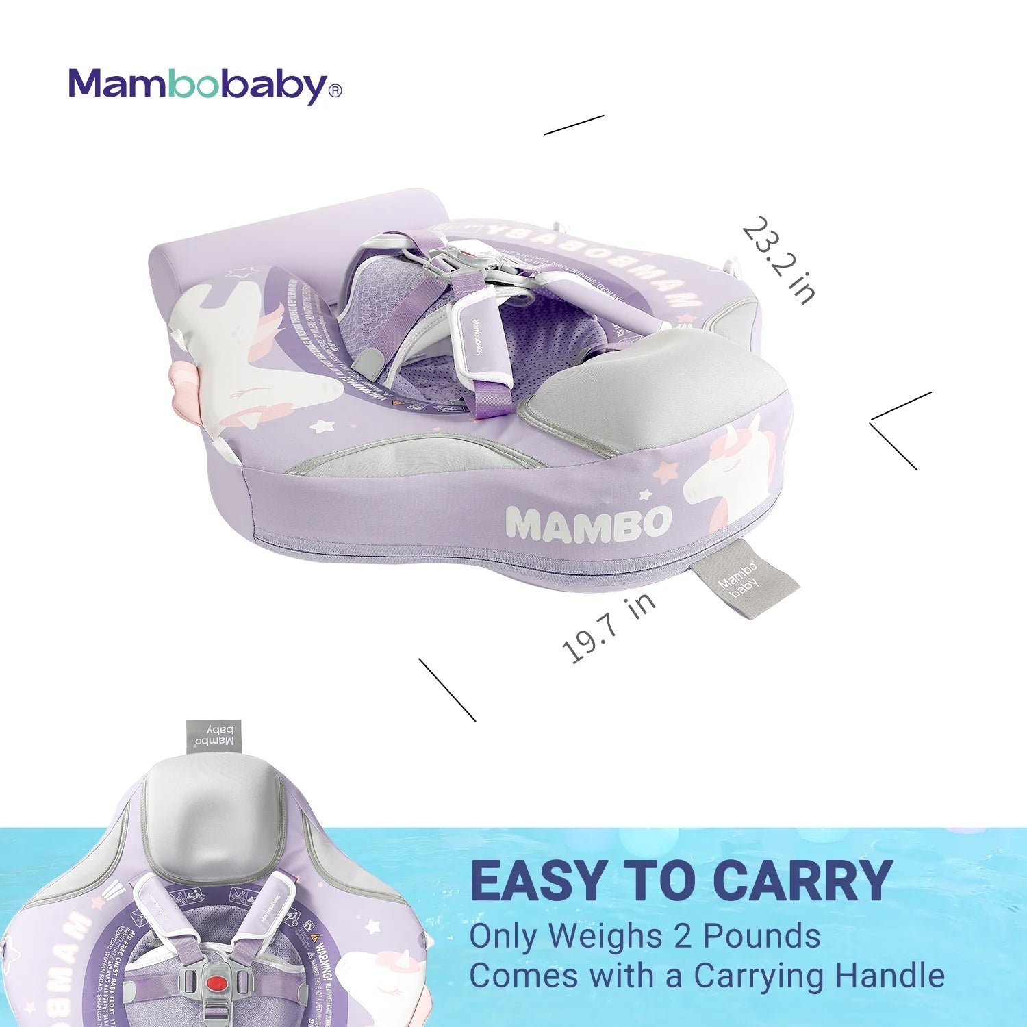 Mambobaby Pool Float 2023 Unicorn with Canopy