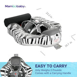 Mambobaby Pool Float with Canopy and Tail  Zebra