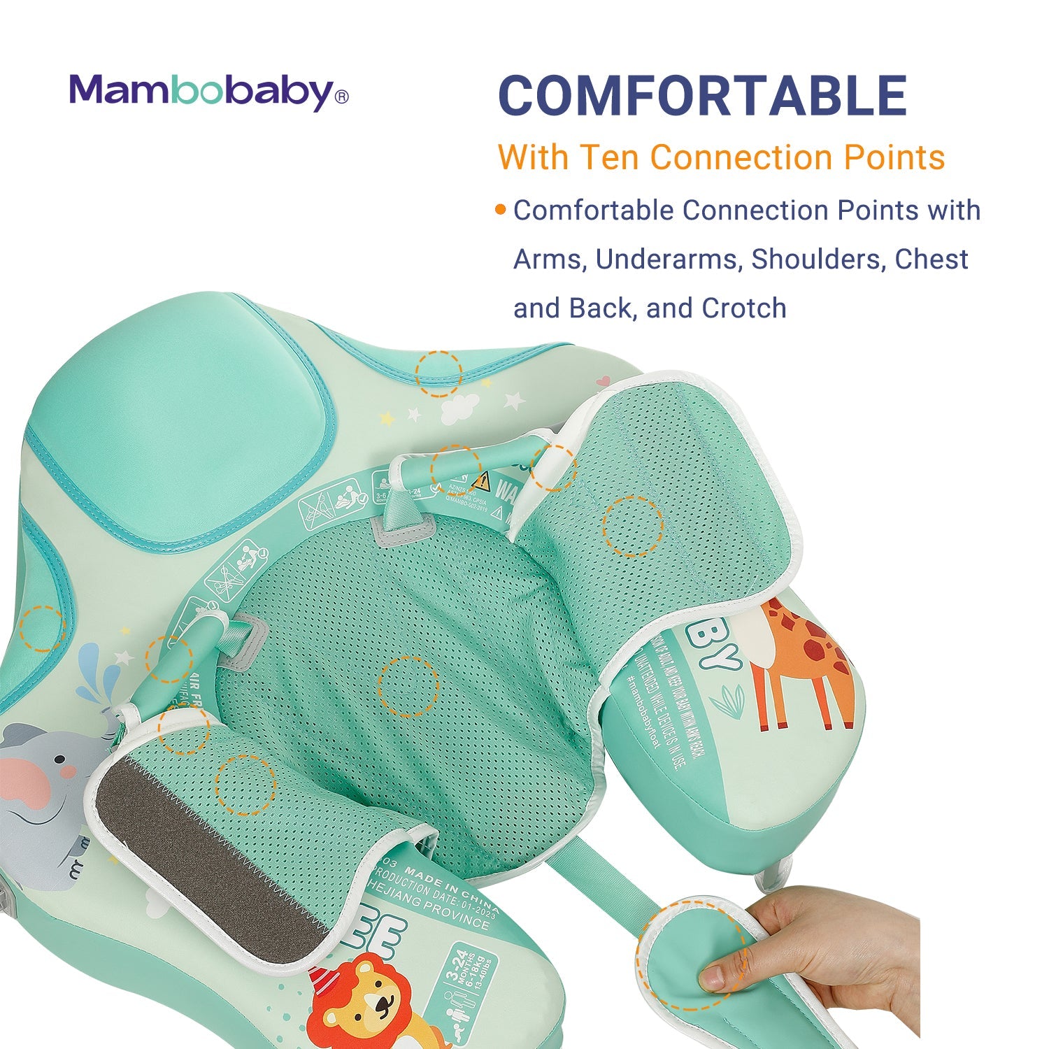 Mambobaby Pool Float with Canopy and Tail  Zoo