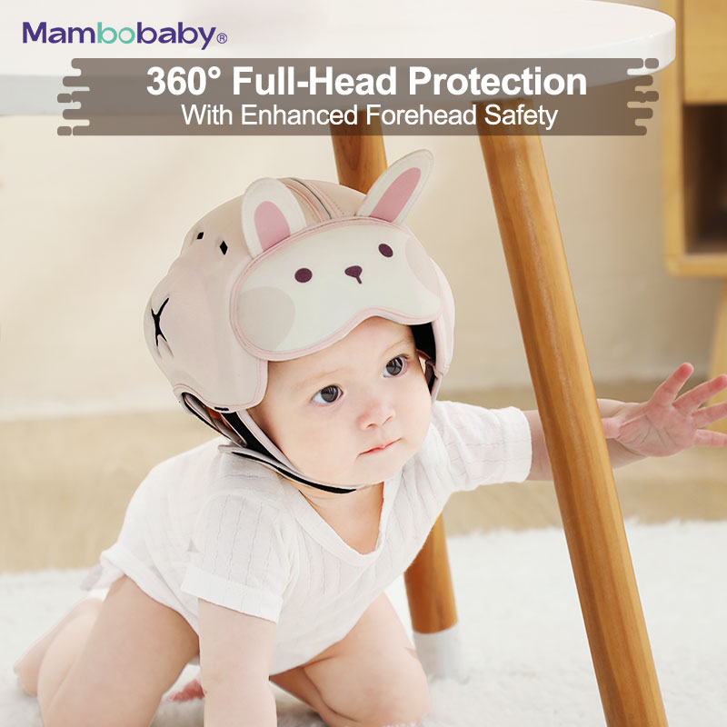 Mambobaby Infant Safety Headgear for Crawling Walking with Bunny Pattern