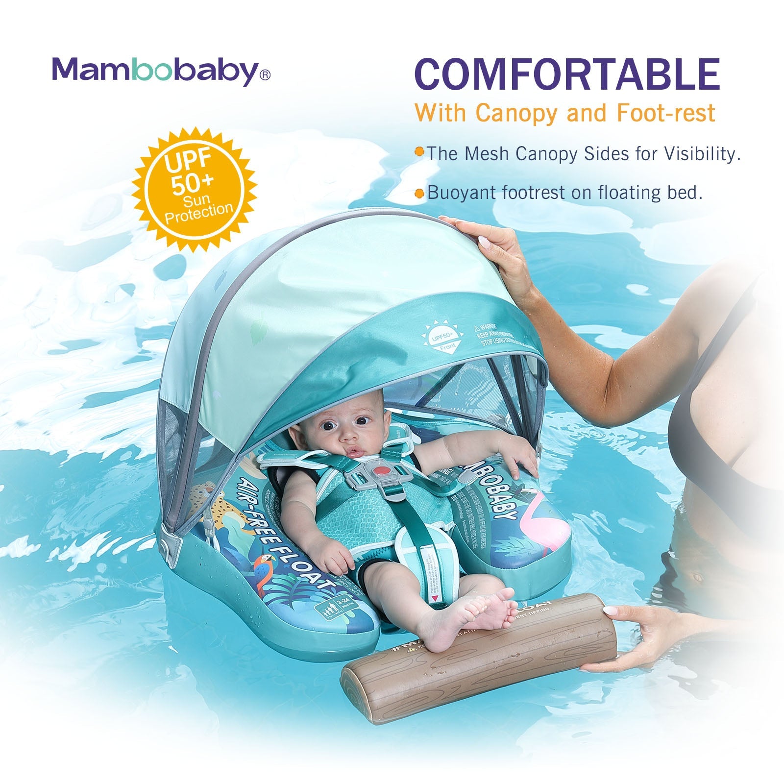 Mambobaby Pool Float Tropical Rain Forest with Canopy