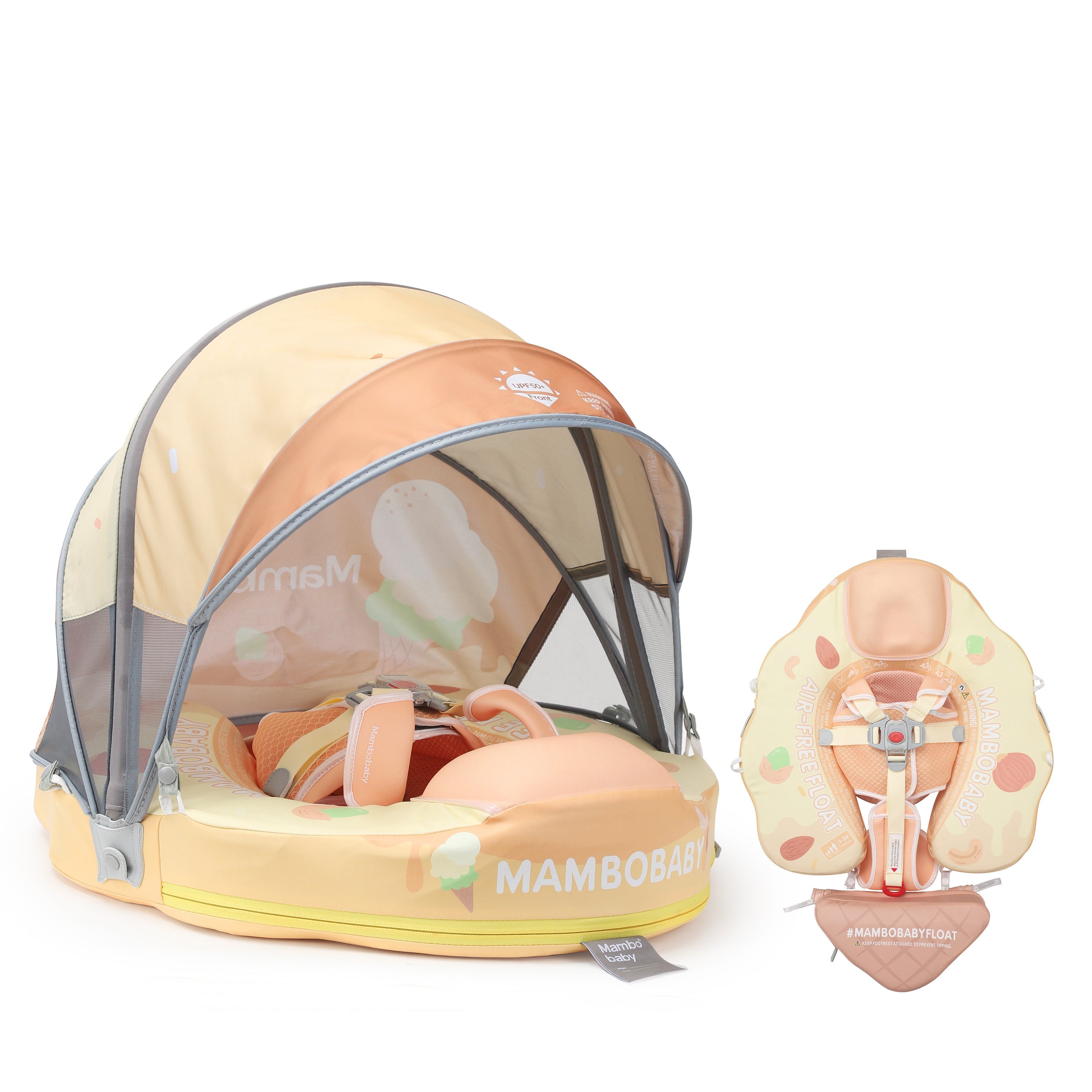 Mambobaby Pool Float  ice-cream with Canopy