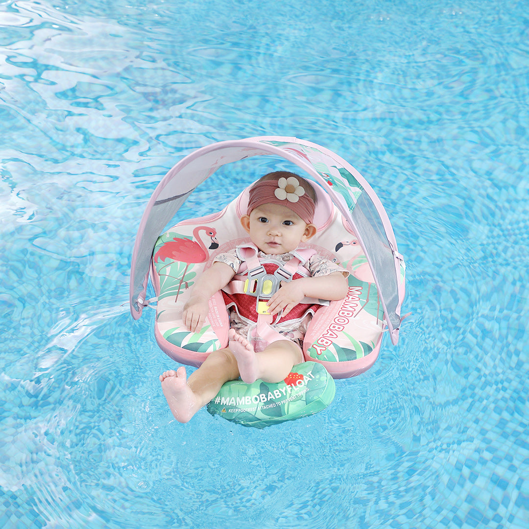 Mambobaby Air-Free Flamingo Chest Float with Flat Canopy