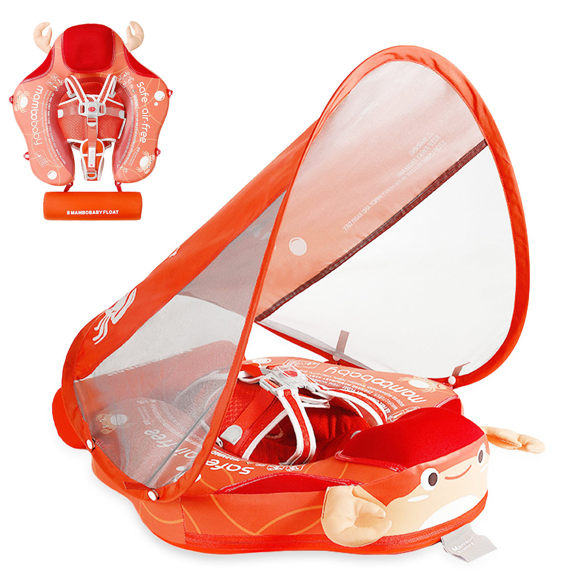 Mambobaby Pool Float with Canopy and Tail Crab