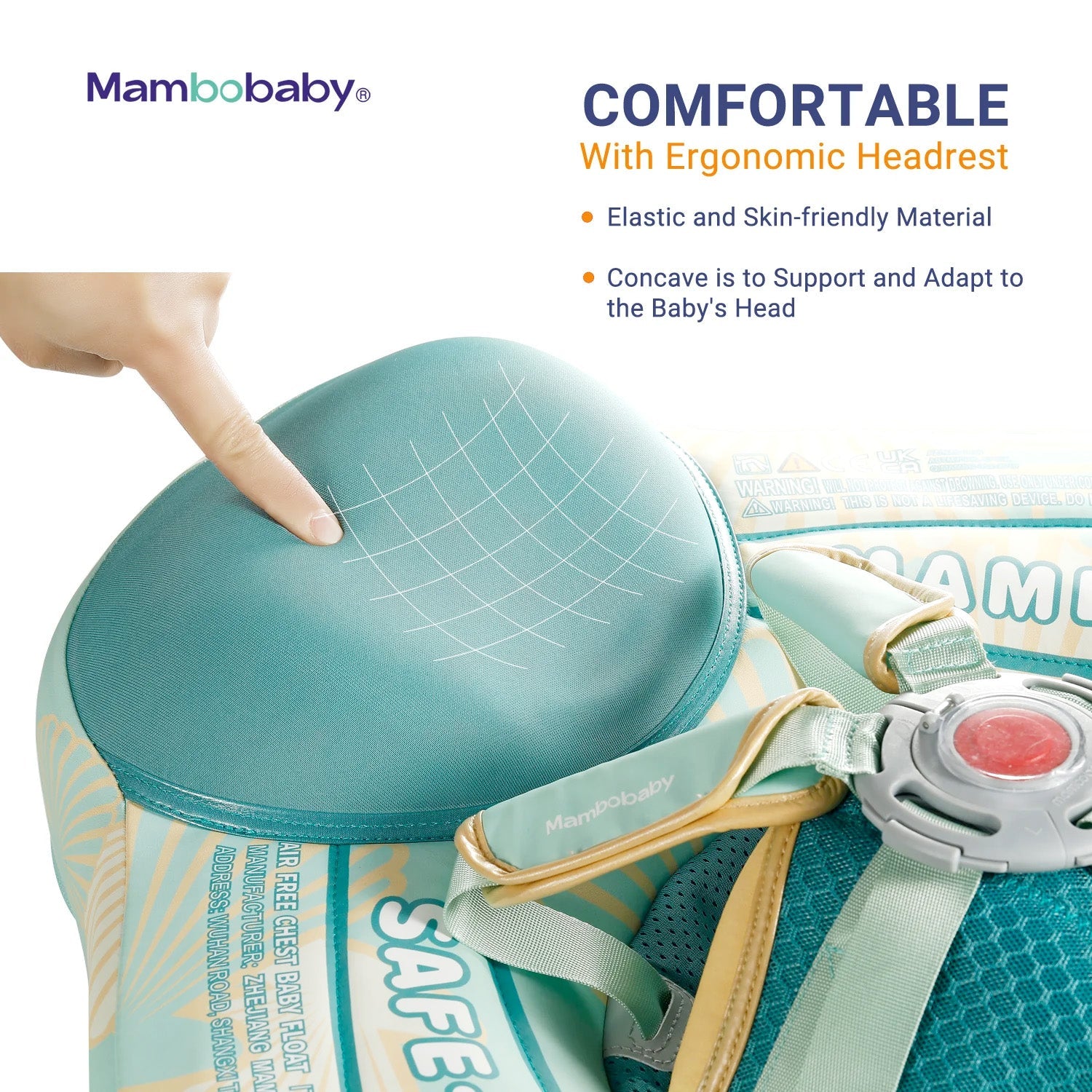 Mambobaby Pool Float with Canopy and Tail Seashell