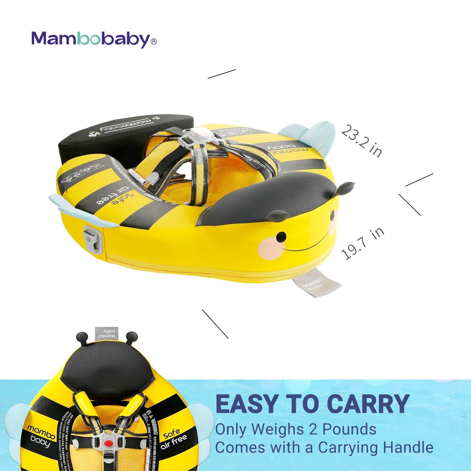 Mambobaby Pool Float HoneyBee with Canopy