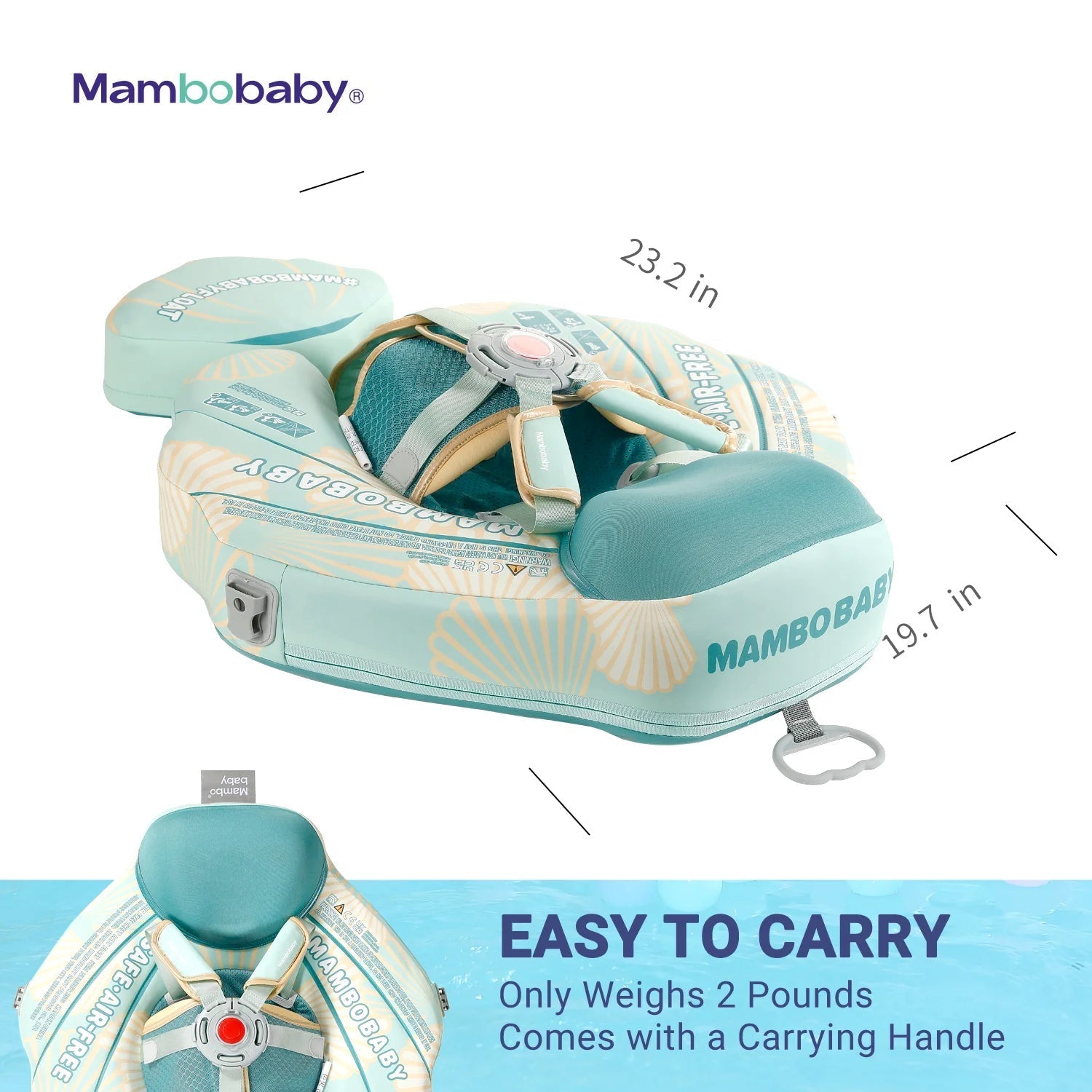 Mambobaby Pool Float with Canopy and Tail Seashell Dubai