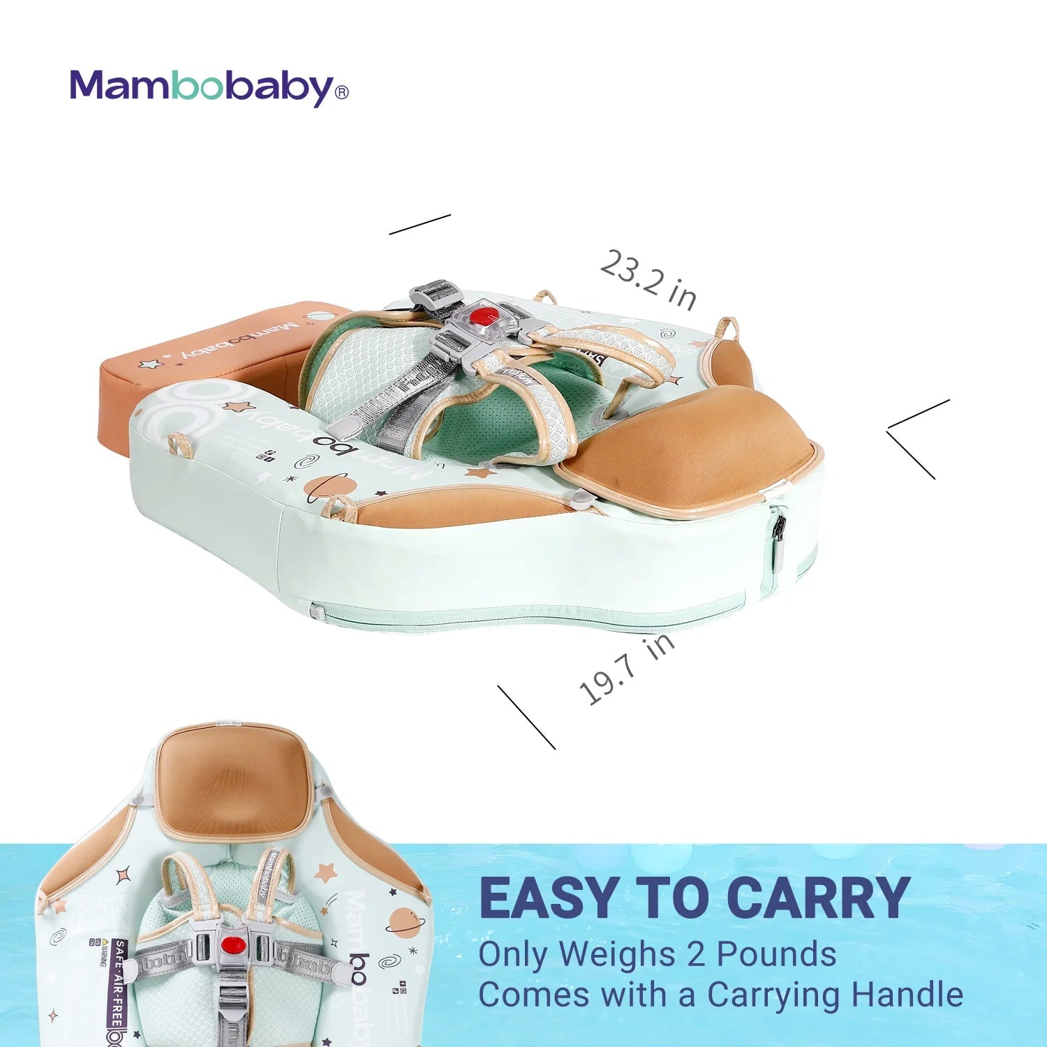 Mambobaby Pool Float with Foldable and Tail